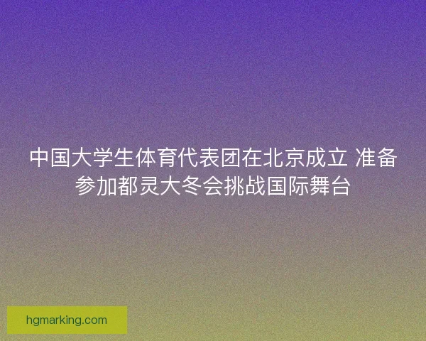 中国大学生体育代表团在北京成立 准备参加都灵大冬会挑战国际舞台